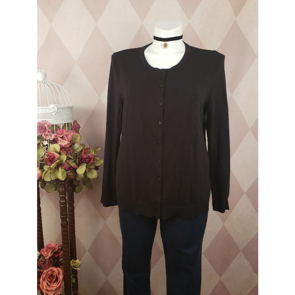 Basic Editions | Black Button Sweater